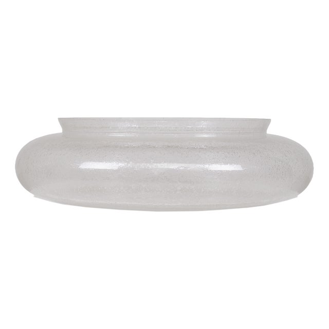 Large Round Ceiling Light in Bubbled Blown Glass, 1970s For Sale