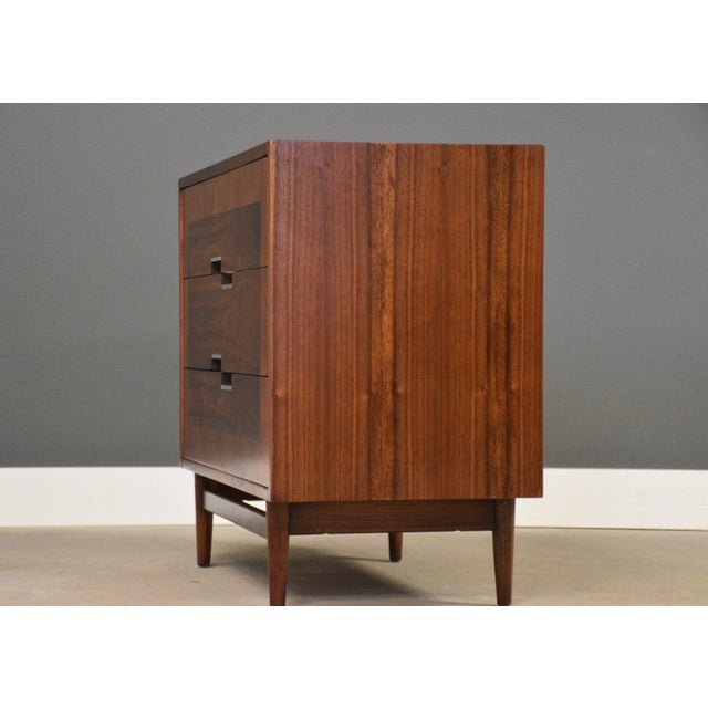 American of Martinsville 1960s Refinished 36" American of Martinsville Walnut Dresser Chest For Sale - Image 4 of 11