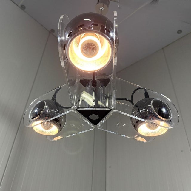 Hanging Lamp in the style of Gino Sarfatti, 1970s For Sale - Image 4 of 18