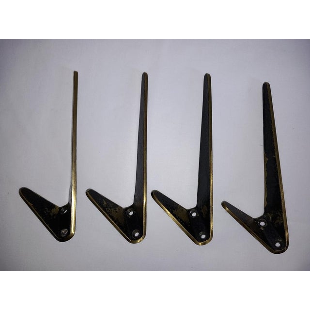 Austrian Brass Cloakroom Hooks from Hertha Baller, Set of 4 For Sale - Image 4 of 7