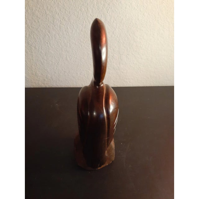 Contemporary 1980s Hand Carved Iron Wood Stork Figurine For Sale - Image 3 of 8