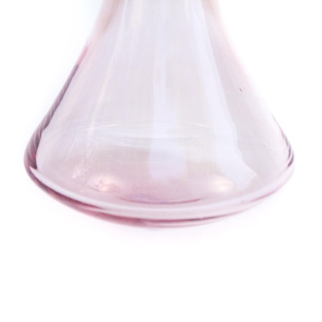 Pink Glass Vase with Rounded Base For Sale - Image 6 of 7