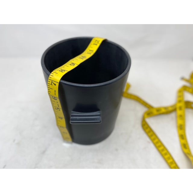 Ceramic 1980s Postmodern Asymmetrical Matte Black Ceramic Wine Chiller by Lushlife For Sale - Image 7 of 8
