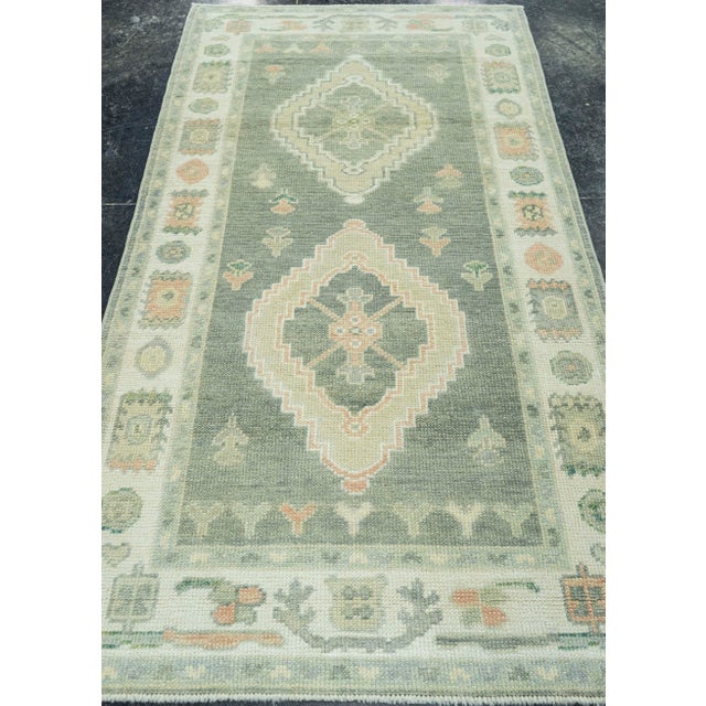 Early 21st Century Turkish Oushak Rug 3'2"x 6'1" #19033 For Sale - Image 5 of 8