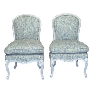 Pair of Mid-20th Century Louis XVI Style Slipper Chairs For Sale