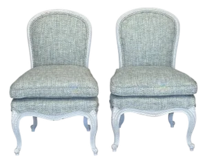Pair of Mid-20th Century Louis XVI Style Slipper Chairs