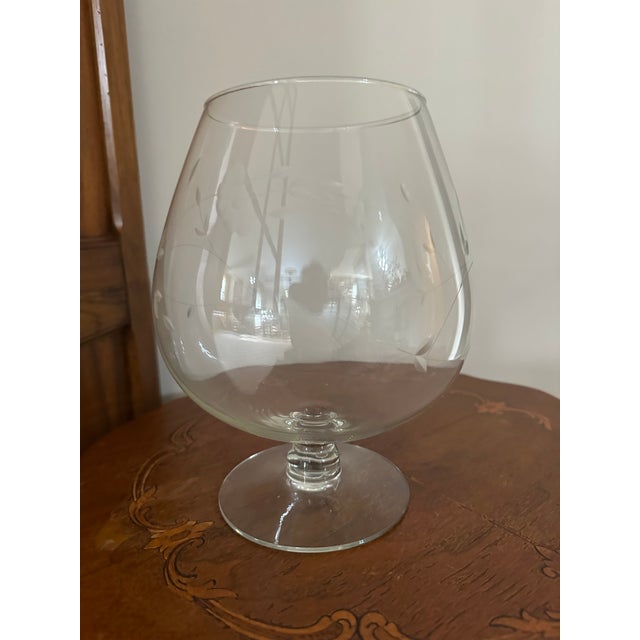 Vintage Princess House Heritage Pattern Full Set Hand Blown Pitcher, Glasses, Ice Bucket, Brandy Snifter For Sale - Image 4 of 14