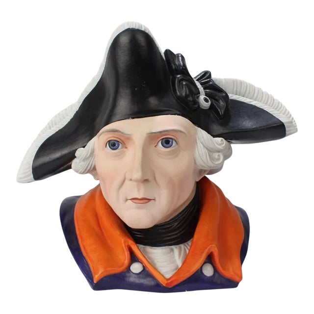 Antique Figural German Bisque Humidor of the Prussian King Frederick the Great For Sale