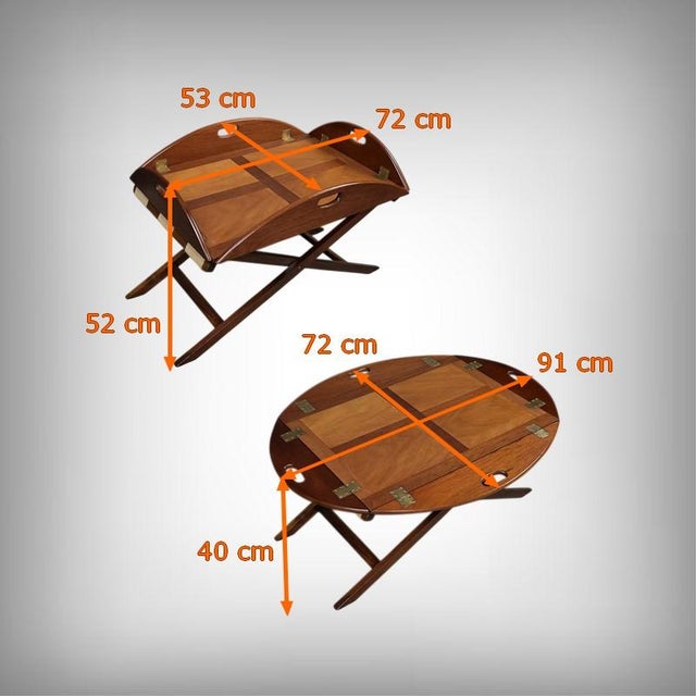 Mahogany Folding Butler Table, 1940 For Sale - Image 17 of 18