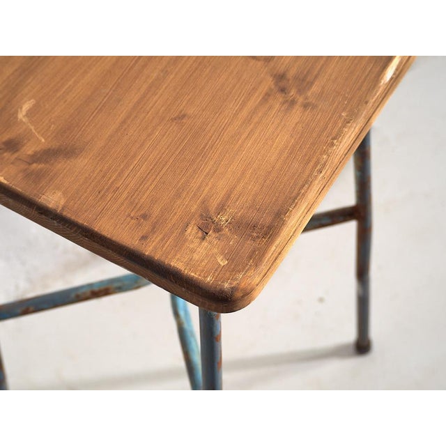 Vintage Industrial Style Metal Stool, France, 1950s For Sale - Image 4 of 10