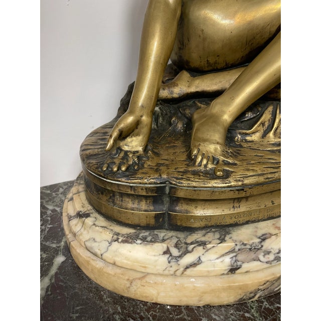 A Gilt Bronze Figure of a Water Nymph, France, 19th Century For Sale - Image 4 of 10