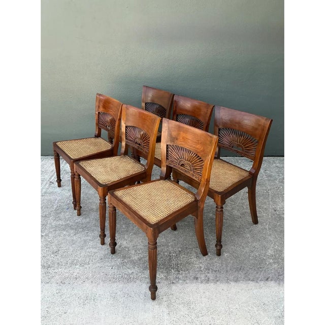 Vintage Bauer Wood and Cane Dining Chairs - Set of 6 For Sale - Image 11 of 12