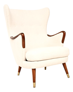 Vintage Swedish Wing Back Armchair, 1950s
