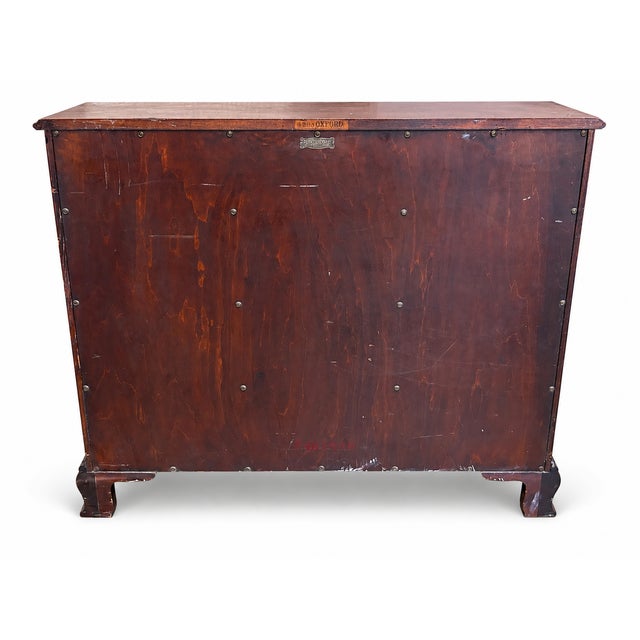 Gemstone Vintage Flint & Horner Four-Drawer Chest With Silk Decoupage and Black Accents, Attributed For Sale - Image 7 of 8