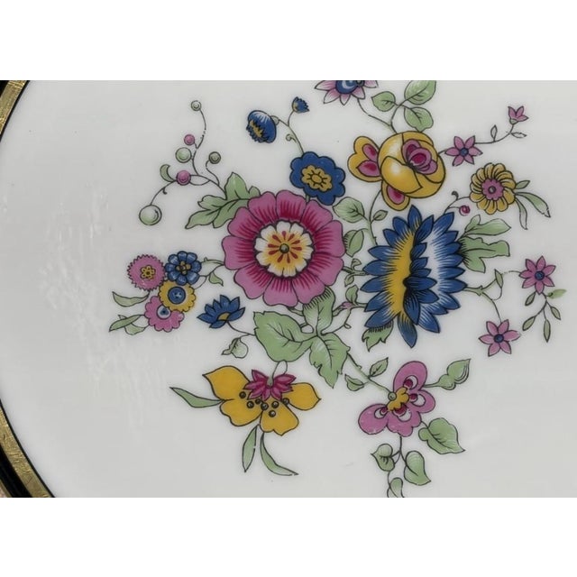 Ceramic 1920s Antique French Porcelain Plates With Floral Polychrome Design - Set of 12 For Sale - Image 7 of 10