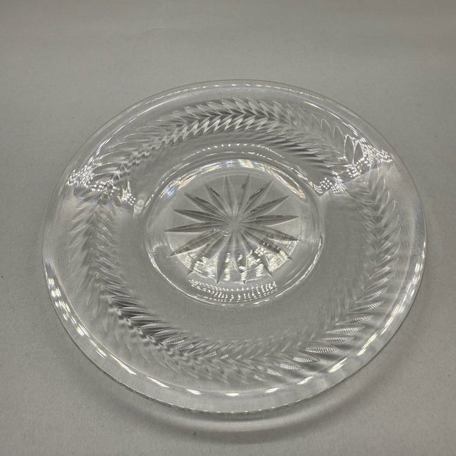 Vintage Clear Cut Crystal Fruit Plate Set- 9 Pieces For Sale - Image 13 of 17