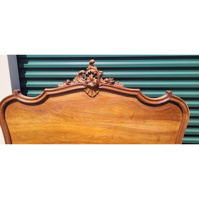 Antique Louis French Walnut Headboard and Footboard For Sale - Image 10 of 14