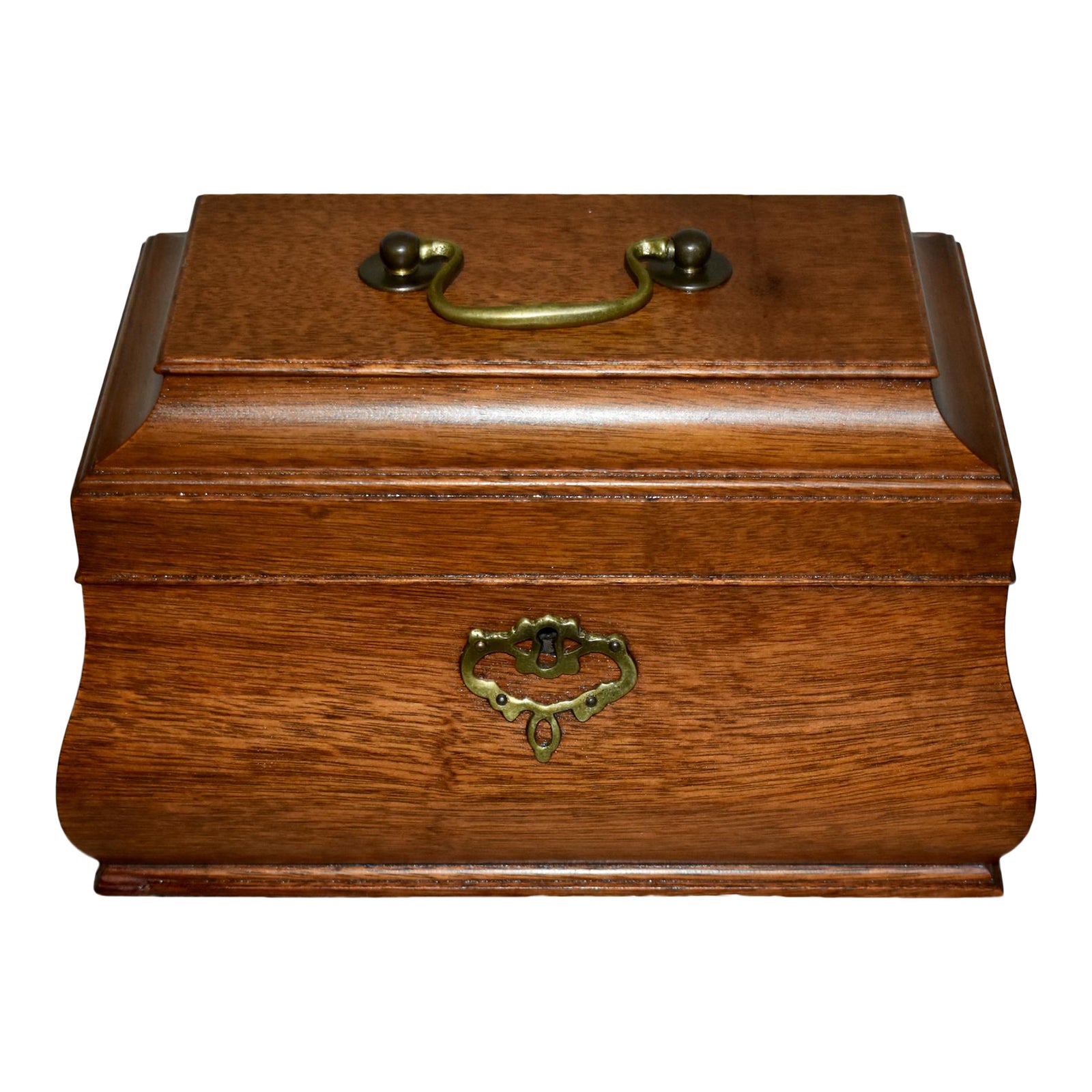 Vintage Kittinger Solid Mahogany Bombe' Shaped Tea Caddy Chairish