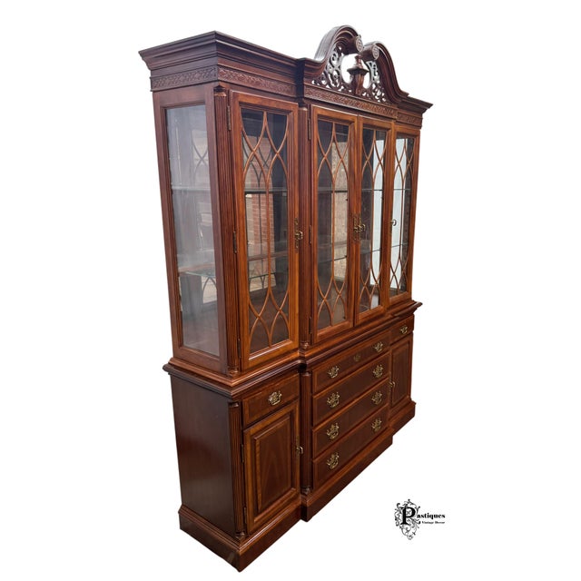 Vintage Chippendale Style China / Display Cabinet featuring High Quality Mahogany Construction, Four Upper Glass Pane...
