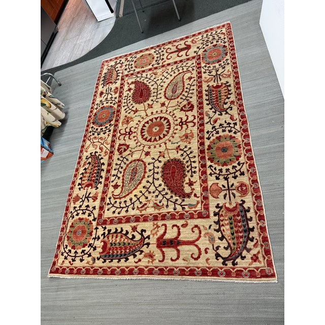 Design Plus Gallery presents a Hand Knotted Area Rug by Yildiz Rugs. Afghan Suzanis are traditional, hand-made textiles...