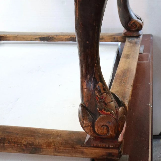 Brown Chinese Lacquered Elm Square Center Table For Sale - Image 8 of 12