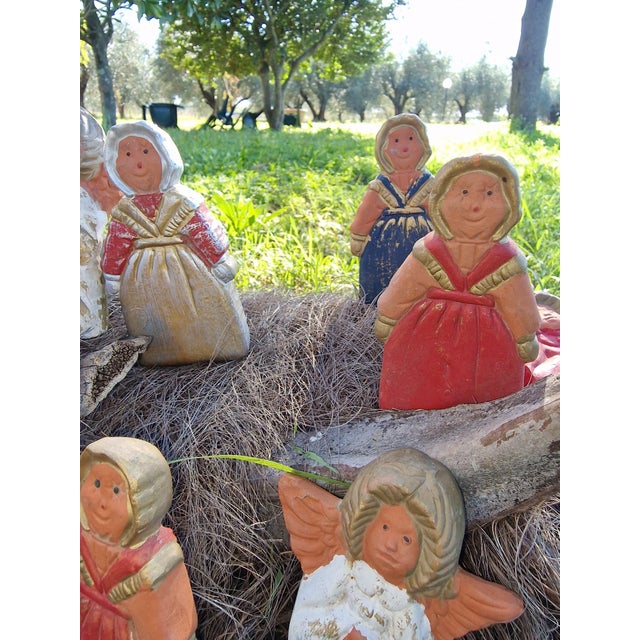Scandinavian Decorative Hand-Painted Terracotta Christmas Figurines, 2000s, Set of 35 For Sale - Image 15 of 18