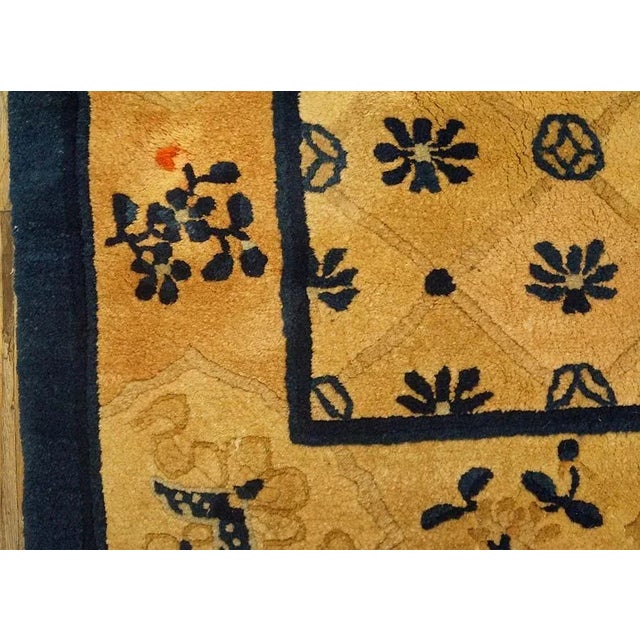 Textile Antique Peking Chinese Allover Geometric Beige 1900s Rug For Sale - Image 7 of 12