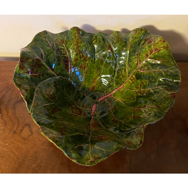 Large Dodie Thayer Sea Grape Leaf Serving or Centerpiece Bowl For Sale - Image 15 of 17