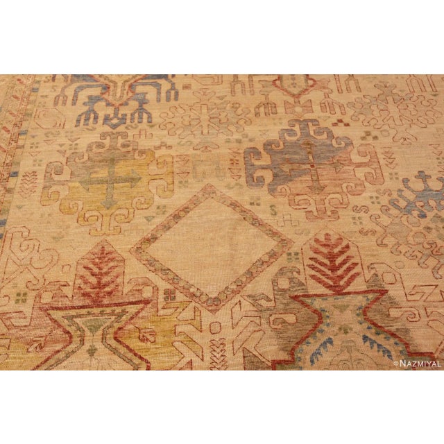 Rustic Large Scale Tribal Geometric Design Modern Area Rug For Sale - Image 4 of 7