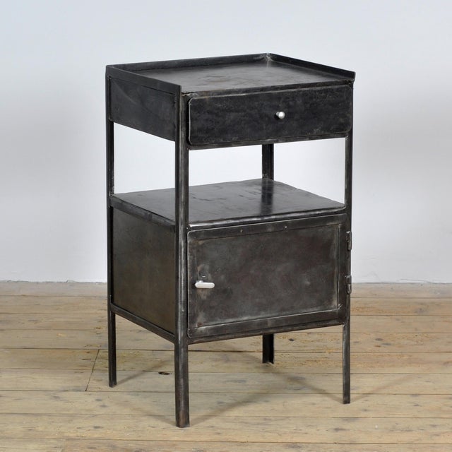Industrial Iron Bedside Table, 1910s For Sale - Image 3 of 12