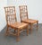Chinoiserie Pair Vintage Baker Furniture Side Chairs ~ Chinoiserie Bamboo Cane Brown Chairs For Sale - Image 3 of 15
