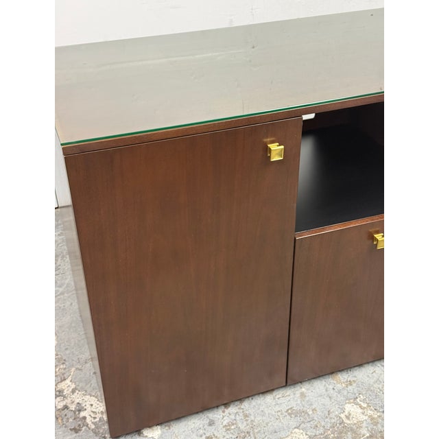 2020s Lily Jack Walnut Bespoke Credenza + Glass Top For Sale - Image 5 of 12