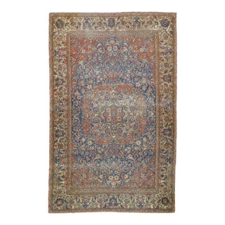 Antique Persian Isfahan Rug 4’2" X 6’7" For Sale