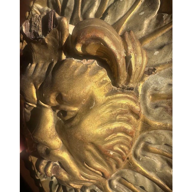Wood Antique Italian Carved Wood Candle Sconce Pair Figurative Gold For Sale - Image 7 of 10