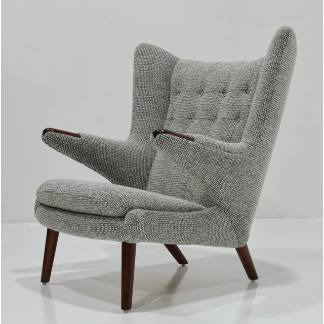 Mid 20th Century Hans J. Wegner Ap19 Papa Bear Chair in Maharam Wool Boucle For Sale - Image 5 of 9