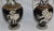 Greek Keys accent these Classic vases featuring soldiers in battle. Each has curved handles made of the white porcelain...