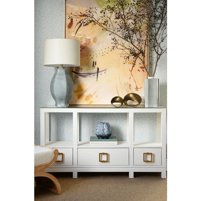 New special order item. Not vintage. Bring natural elegance to any room with the Mae Gray Blue Glazed Table Lamp. This...