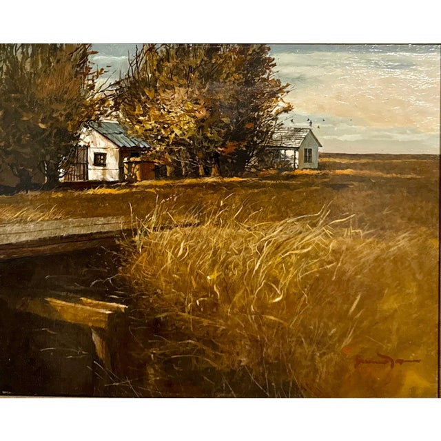 Gregory Sumida (American, b.1948) 'Pick-Up Crossing' Oil paint on masonite board. Hand signed lower right 1976 Depicting a...