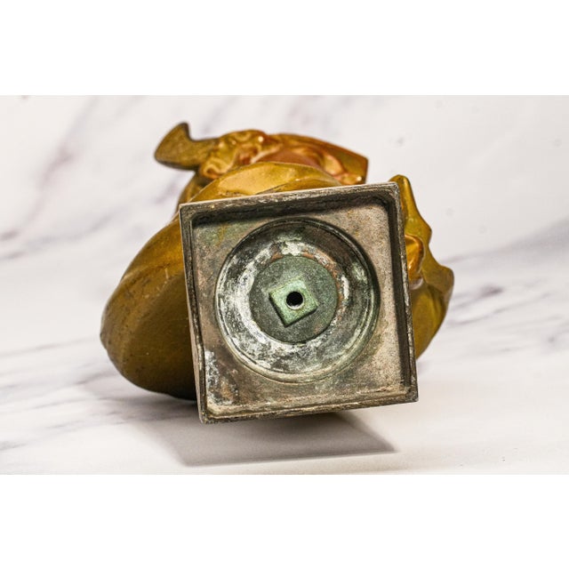 Cast Metal Painted Warrior Bust Antique Victorian Statue Sculpture Home Decor Grand Tour Style For Sale - Image 12 of 12