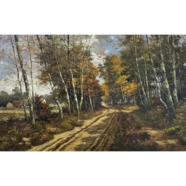 Antique Framed Oil Painting on Canvas by Jan Van Genesen (1887-1945) depicts a scene found throughout Europe's...