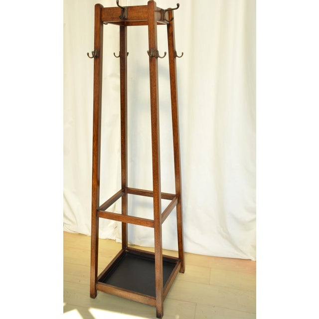 Antique English Arts and Crafts Hall Stand Coat Stand Rack, 1900 For Sale - Image 3 of 18