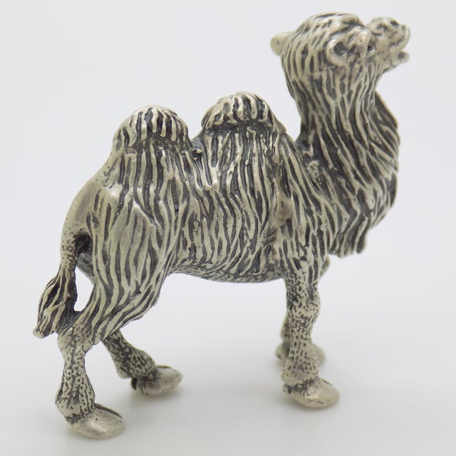 1970s Vintage Italian Handmade Genuine Silver Camel Detailed Figurine Miniature Sculpture For Sale - Image 5 of 10