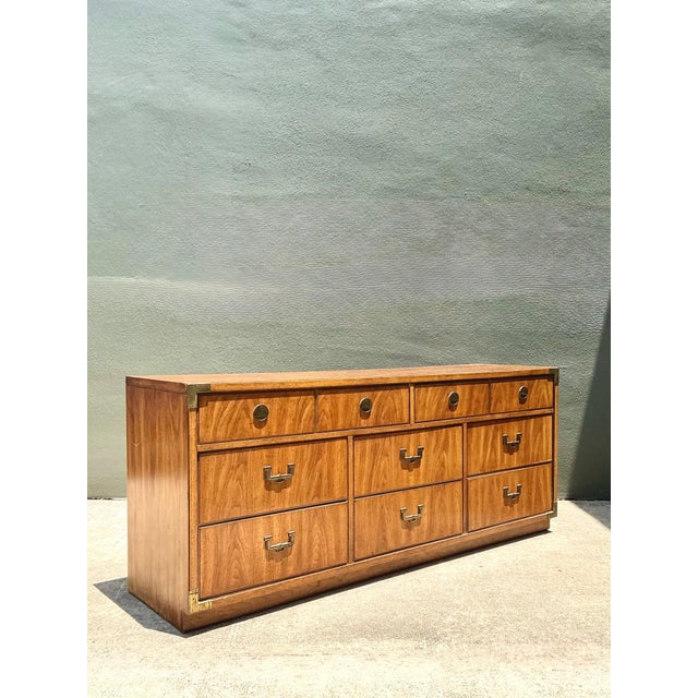 Sienna Vintage Thomasville Campaign Style Dresser For Sale - Image 8 of 18