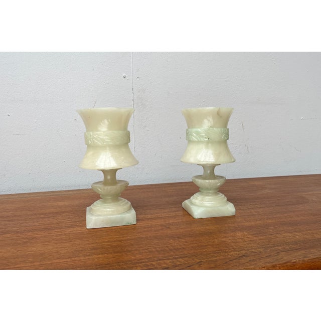Vintage French Hollywood Regency Style Alabaster Table Lamps, Set of 2 For Sale - Image 5 of 18