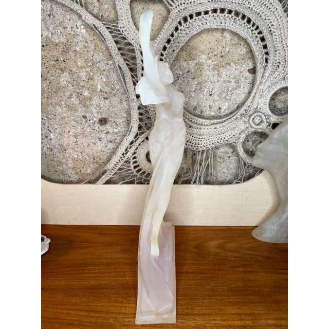 Transparent 1970s Art Deco Frosted Satin Lucite Dancing Lady Figurine For Sale - Image 8 of 12