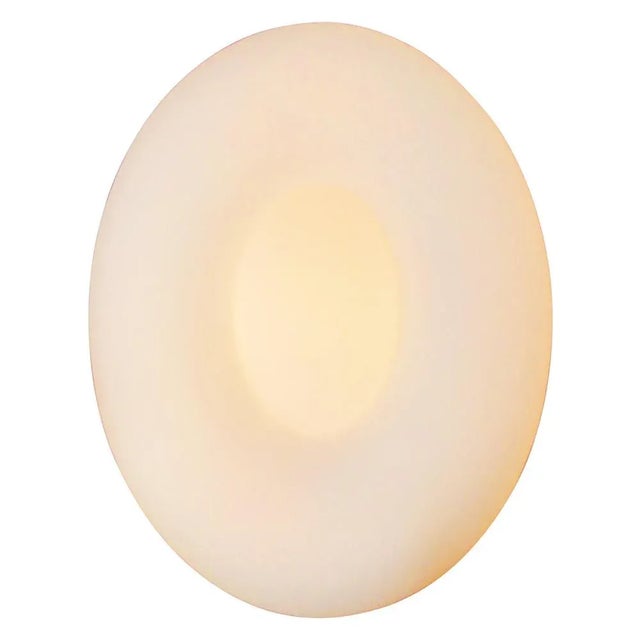 Vintage German Oval White Opaline Glass Wall Lamps For Sale - Image 9 of 11