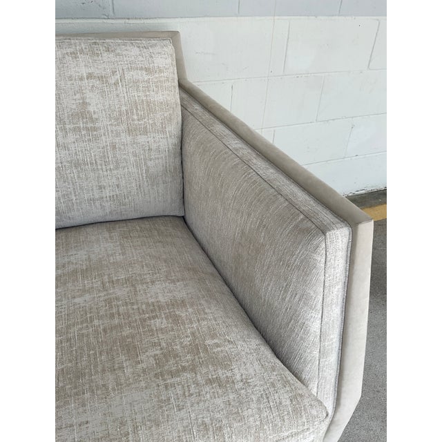 Cream Caracole Modern Chenille Burnout Limitless Club Chairs Pair For Sale - Image 8 of 8