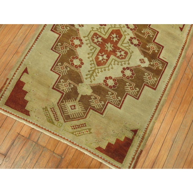 Traditional Vintage Zabihi Collection Small Camel Turkish Anatolian Rug - 3'2" x 4'3" For Sale - Image 3 of 8