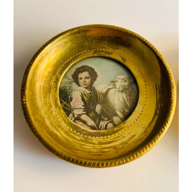 Vintage Italian Framed Portraits - Set of 2 For Sale - Image 4 of 8