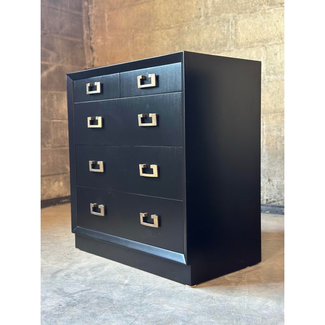 Black James Mont for Widdicomb Black Chests of Drawers, a Pair For Sale - Image 8 of 9